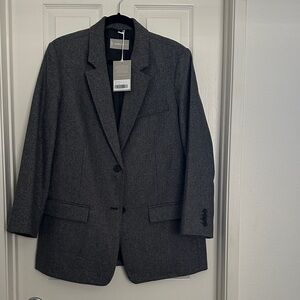 Everlane Dark Charcoal Gray Wool Blend Blazer